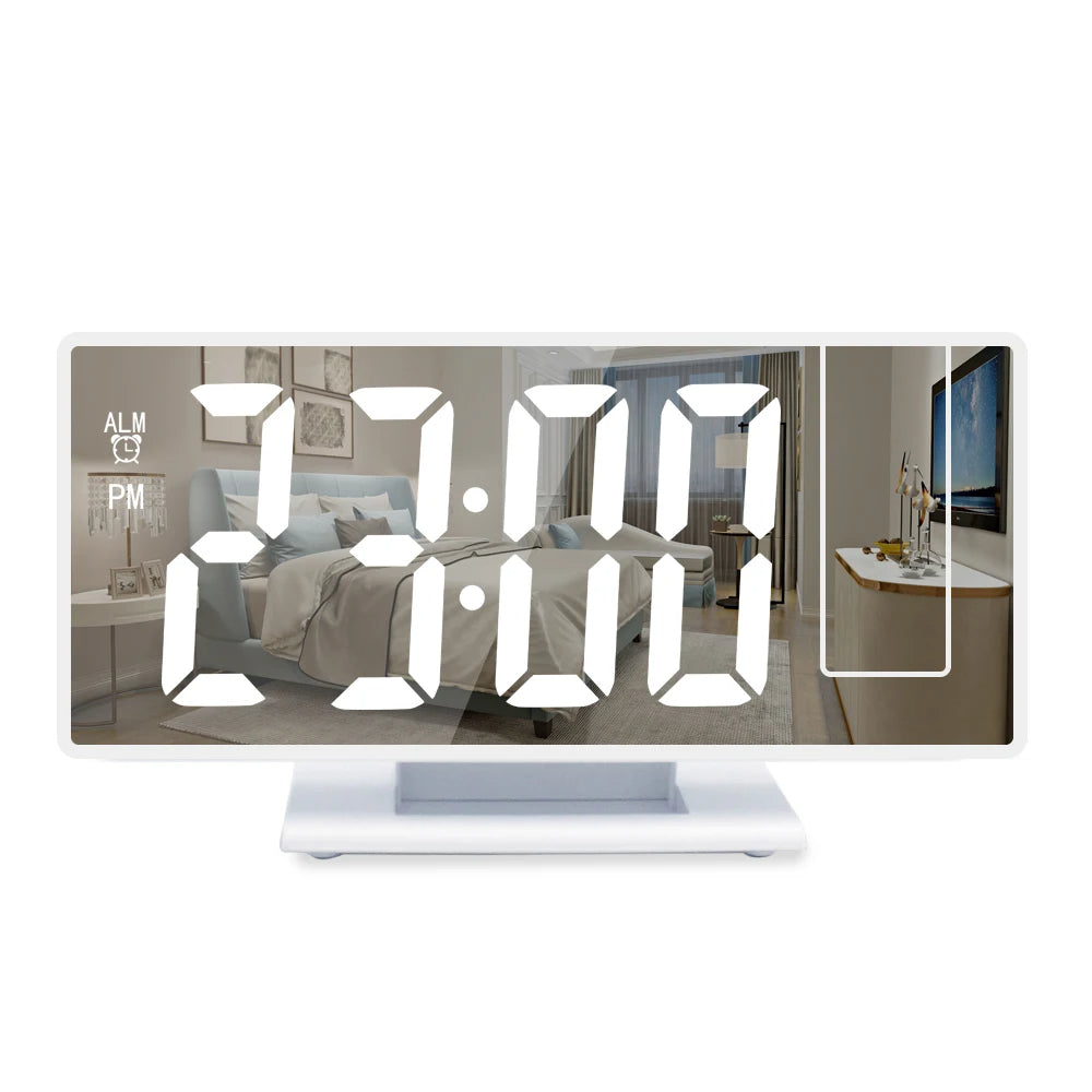 Multifunctional LED Projection Clock Mute Color Screen Desk Clock Smart Alarm Clock