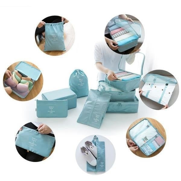 Travel Storage Bag 8-Piece Set Suitcase Clothing Organizer