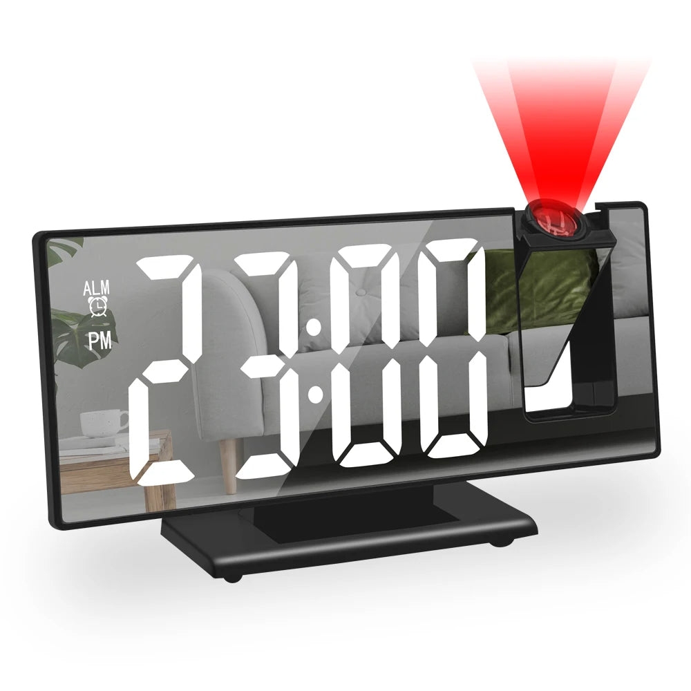 Multifunctional LED Projection Clock Mute Color Screen Desk Clock Smart Alarm Clock
